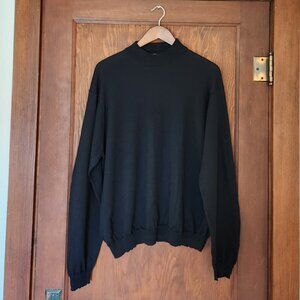Pronto-Uomo Black Merino Turtleneck Sweater